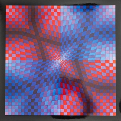 Vasarely Heliogravur aus Progressions 2 Edition du Griffon Neuchatel 1974