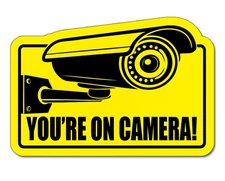 4 Pack You’re On Camera Stickers – 5x3.5 Weatherproof UV Resistant Vinyl Decals