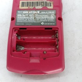 Nintendo Game Boy Color Berry Pink Red Console CGB-001 No Battery Cover WORKS hf