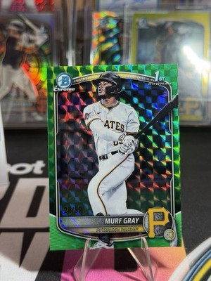 Murf Gray 1st /99 2025 Bowman Draft Chrome Green Geometric Refractor Pirates
