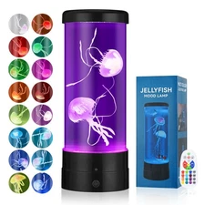 Jellyfish Lamp with 17  Light Effects, 4 Modes Table Lamp with Remote [Black]