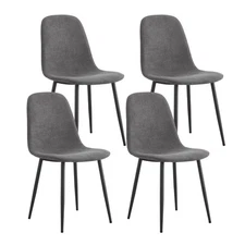 Dining Chairs Set of 4 Modern Mid-Century Style Dining Kitchen Room Upholstered~