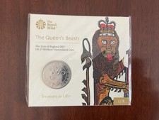 Royal Mint 2017 The Queens Beasts The Lion Of England Uk &pound;5 BU Coin