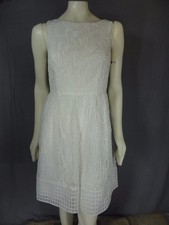 Adrianna Papell White solid sleeveless fit and flare Dress size 8