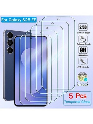 5pcs Clear Tempered Glass Screen Protector For Galaxy S25 FE