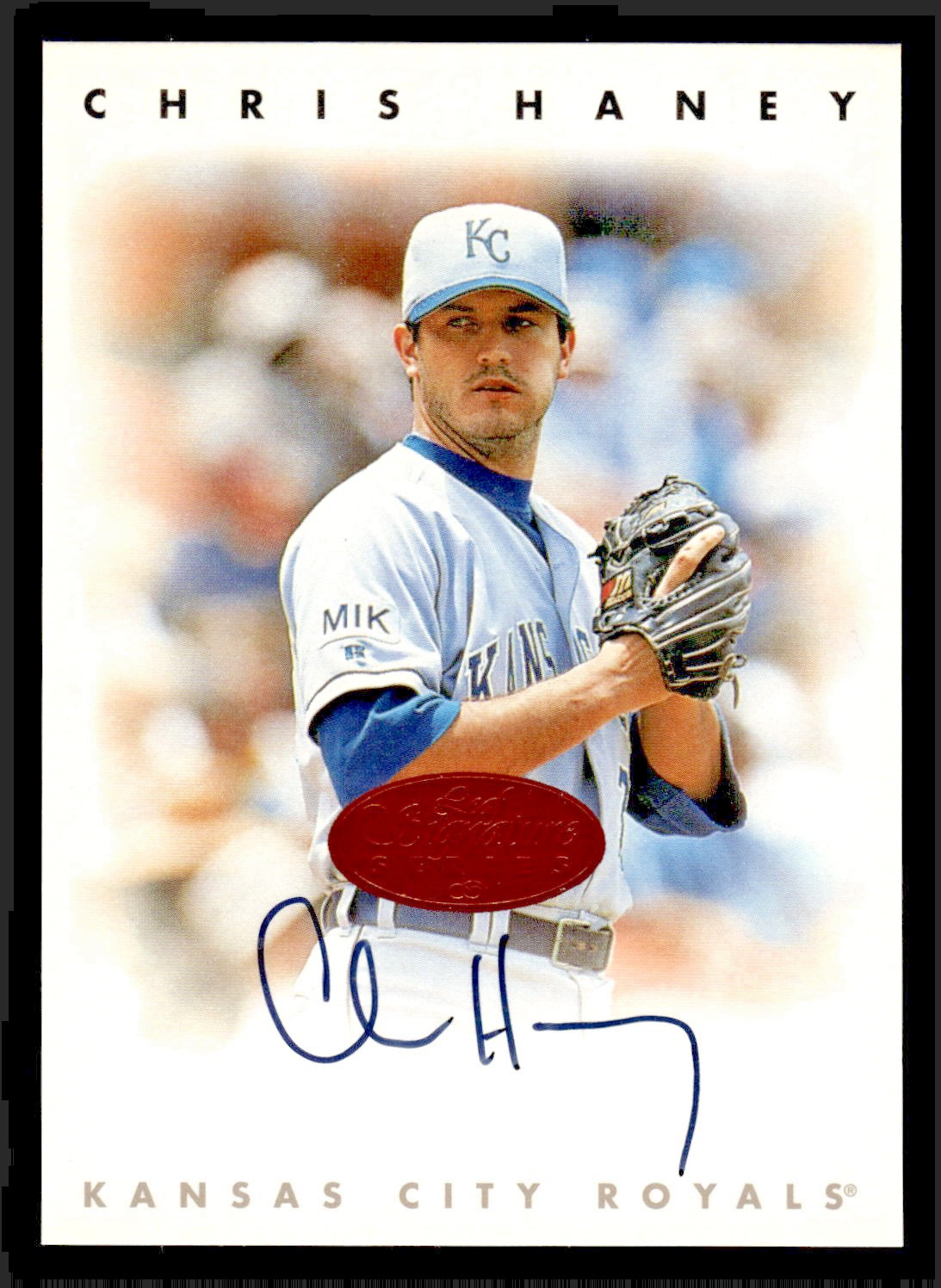 1996 Leaf Signature Series Chris Haney Bronze Autograph - Kansas City Royals