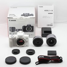 Canon EOS Kiss M Mirrorless Camera with Double Lens Kit White From Japan