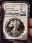 2022 W 1 oz Silver Eagle $1 Early Releases NGC PF 70 Ultra Cameo