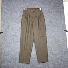 VTG Giorgio Sant Angelo 100% Pure Wool Houndstooth Pleated Trousers Pants Size 8