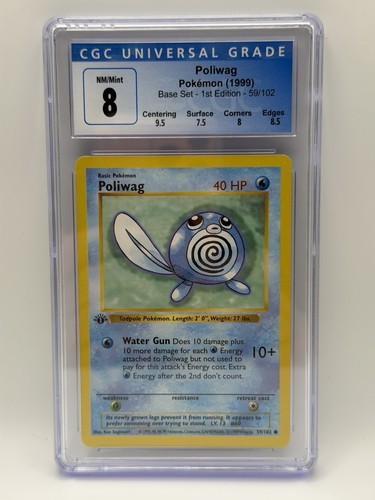 Poliwag (1st Edition) graded CGC 8 for sale on eBay