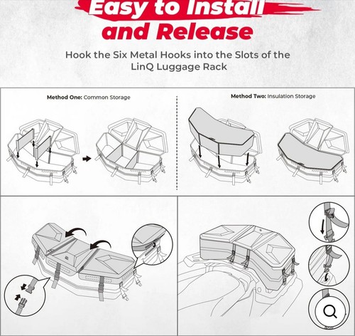 Rear Storage Bag For Can-Am Maveric X3 Max - Black - Cooler Organizer Strong - Bild 8 von 8
