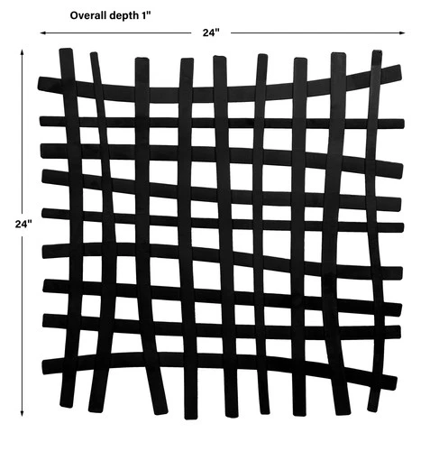 UTTERMOST 4293 ABSTRACT GRIDLINES SOLID IRON MATTE BLACK WALL PANEL ART DECOR - Picture 6 of 6