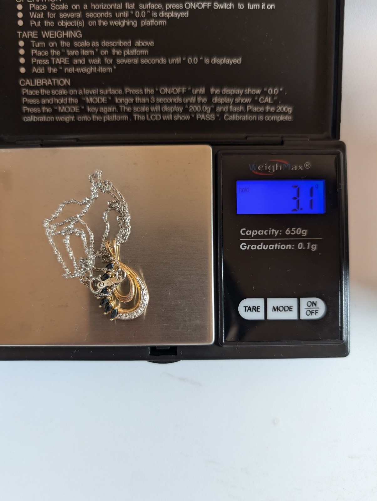 Sterling Silver Multiple Row Teardrop Pendant Nec… - image 7