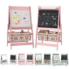 Qaba 3-in-1 Art Easel for Kids, Double-Sided Kids Easel with Paper Roll