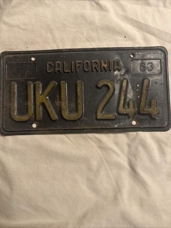 1963 California Vehicle Tag