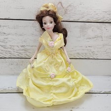 Disney Princess Belle Porcelain Keepsake Doll Vintage 2000's 8" Figure Brass Key