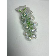 Hand Blown Glass Grape Cluster Iridescent AB Finish Sharp Refraction
