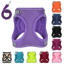 Dog Harness with Leash Set, No-Pull Step-in Reflective Pet Harness with 1 Lea...