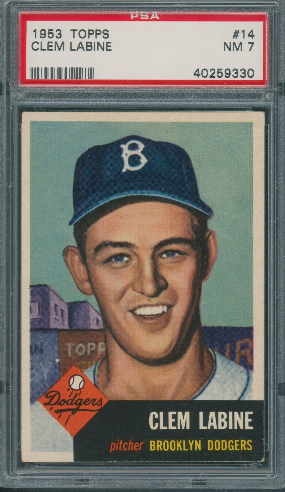 1953 Topps #14 Clem Labine PSA NM 7 *9330