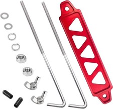 Red Billet Aluminum Battery Hold Down Bracket with 18-8 304 Stainless Steel 8 i