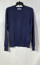 Rag & Bone Men's Trent Crewneck Sweater Blue Cotton Raglan Sleeve Size Small