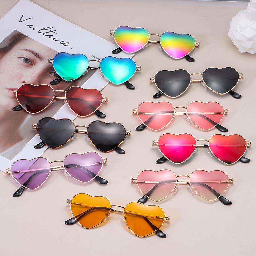 Frame Heart-Shaped Glasses Women Heart Sunglasses Eyewear Polarized Glasses