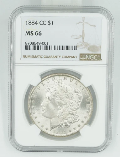 1884-CC NGC MS66 Morgan Silver Dollar Blast White