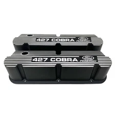 NOS Ford Racing 427 Cobra Tall Small Block Valve Covers, Black, #M-6582-W427B