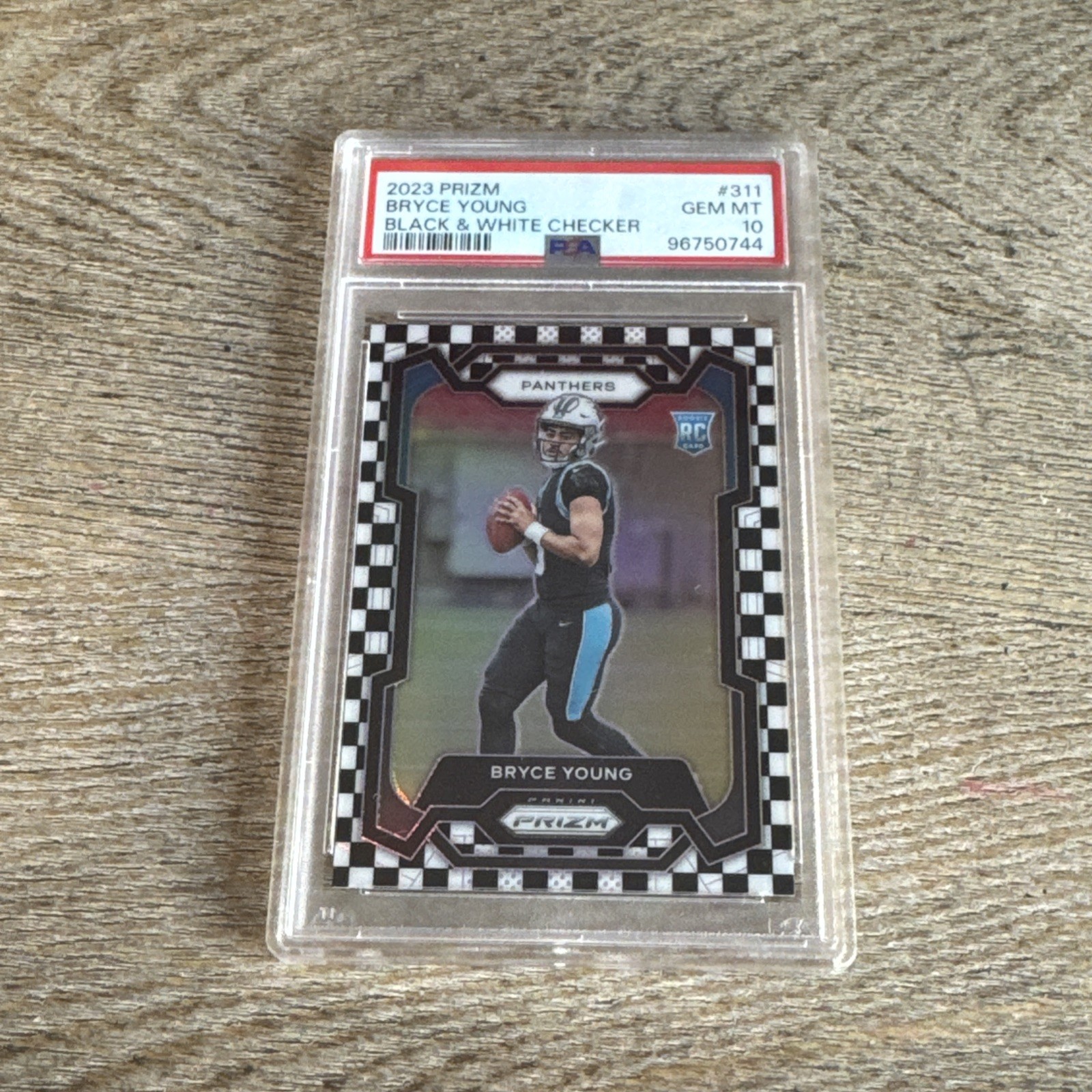 2023 Panini Prizm Bryce Young RC Black and White Checker #311 Panthers PSA 10 🔥