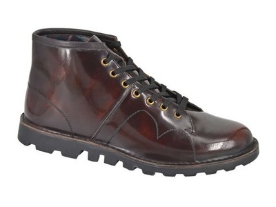 Grafters Bordeaux Leather Monkey Boots Unisex Casual Ankle Lace