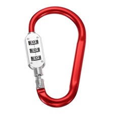 4.3 Inch Length Combination Locks, 3 Dial Digit Combo D-Ring Locking, Red