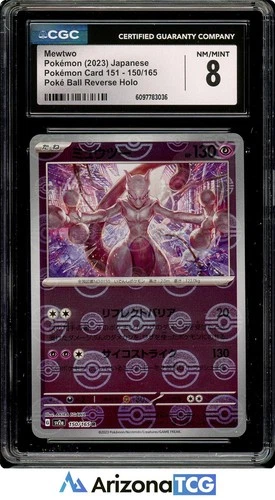 Pokemon 2023 Mewtwo 150/165 Poke Ball Reverse Holo R Japanese CGC 8