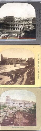 SET OF 3 - RUINS OF THE COLOSSEUM/ARCH OF CONSTANT ROME ITALY MISC STEREOVIEWS - Picture 1 of 1
