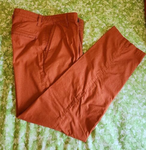 Dockers Mens Pants 34x32 (35x31) Orange Khaki Stretch Zip Back Pockets Mid Rise