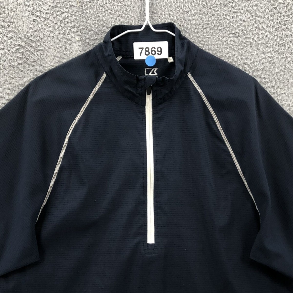 Cutter & Buck 1/4 Zip Windbreaker Short Sleeve Jacket Golf Mens