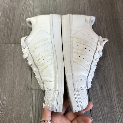 Adidas Originals Superstar Boys Size 4.5Y / 6 W White Athletic Shoes  Sneakers | eBay
