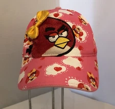 Rare Angry Birds Hat Video Game Embroidered Adjustable Baseball Cap Pink