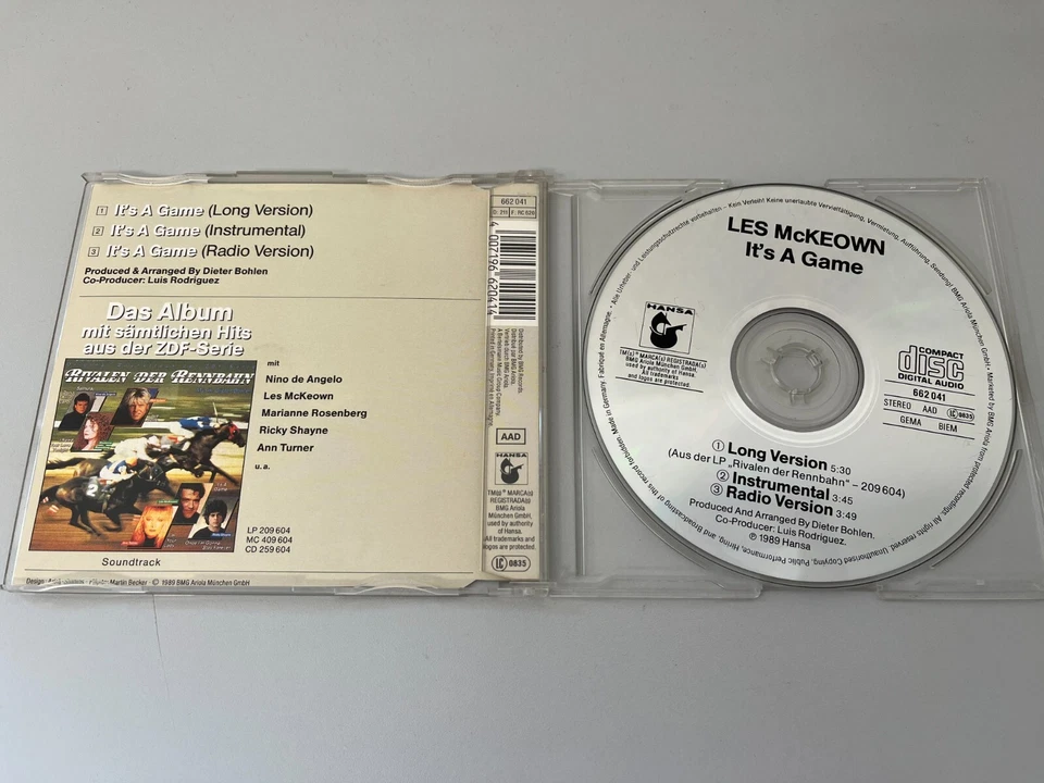 Les McKeown – It's A Game - Maxi CD Single © 1989 (Bohlen,Rivalen der Rennbahn) - Bild 2 von 2
