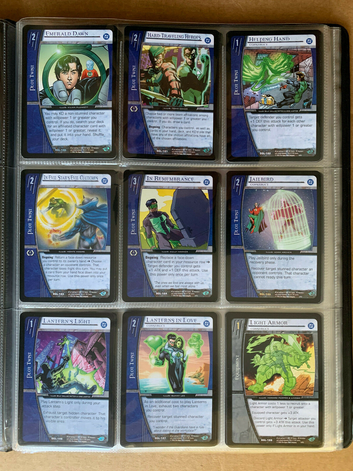 Details zu Vs System CCG Green Lantern Complete Base set 220 DC Cards Mint Klassischer Verkauf