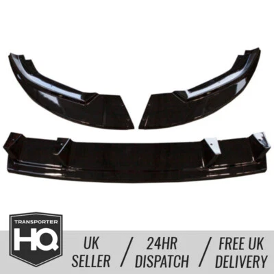 VW Transporter T6.1 -Gloss Black Lower Splitter for Standard Bumper WITH Fixings