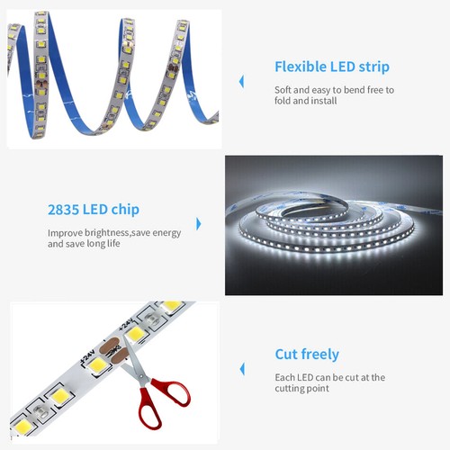 2835 LED light Strip DC24V 12V 120LEDs/m 8mm Width Flexible LED light bar 1M-10M - Picture 4 of 7