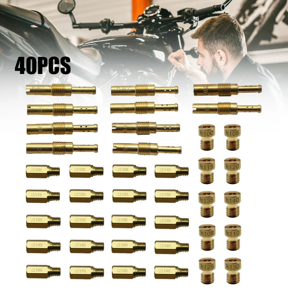 40Pcs For PWK Keihin OKO Carbs Carburetor Main Jets with Slow Pilot Jets Set UK - Image 2 of 4