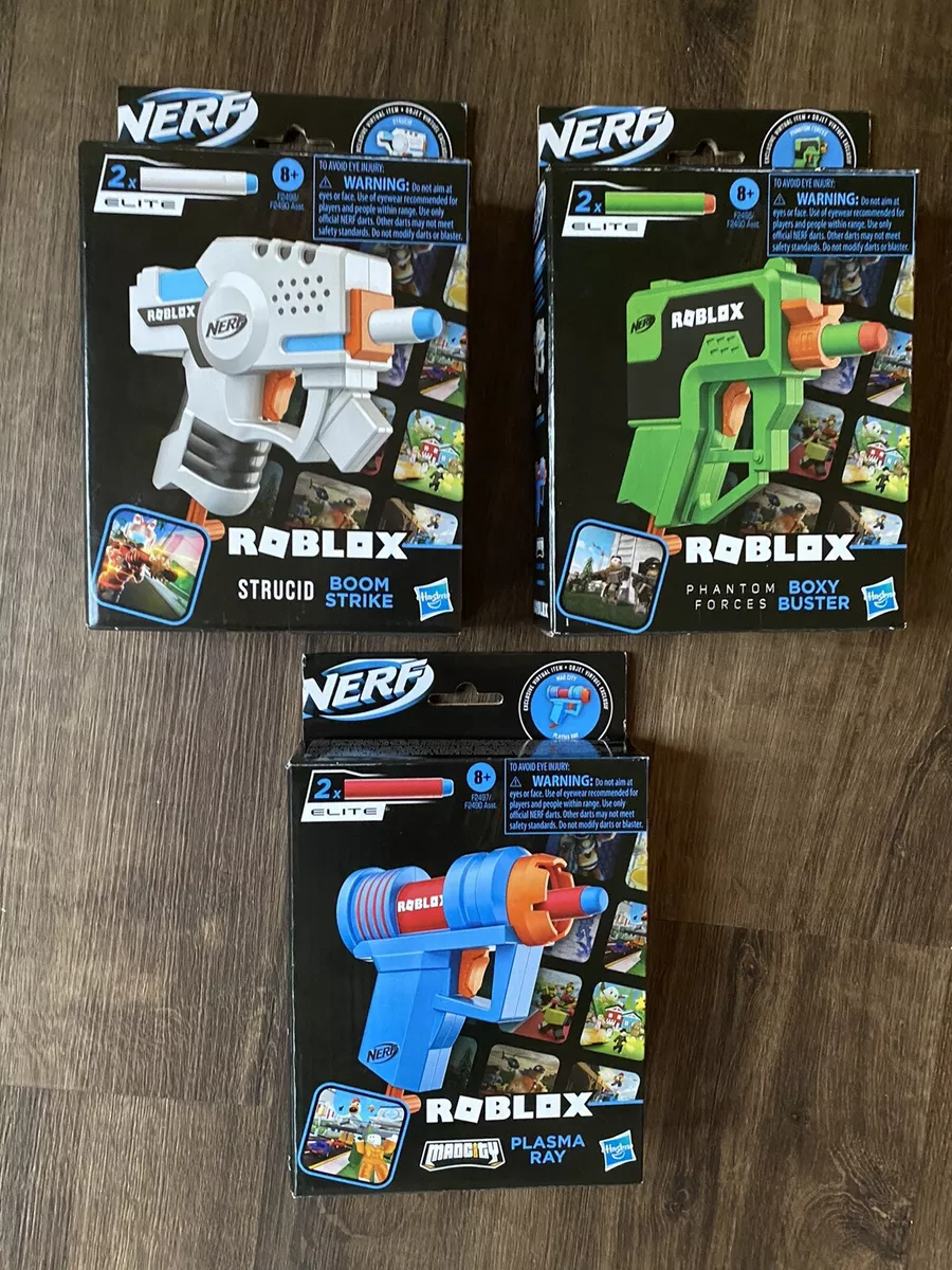 Nerf Roblox Guns 2x Elite Lot Of 3 New (Sealed w/ 2 darts and virtual  codes)