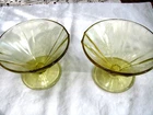 Federal Glass Sylvan "Parrot" Yellow Footed Cone Sherbet - Set of 2-**ON SALE**