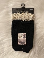 XOXO Black Knit Lace Boot Cuffs