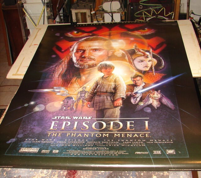 Star Wars 1999 Phantom Menace UK Poster 38x54" nice shape rolled 120 | eBay