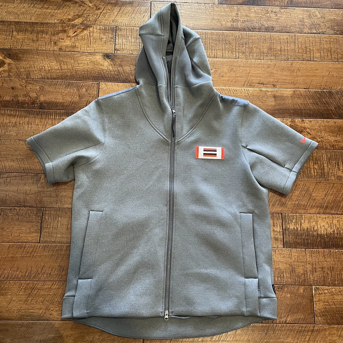 Nike Cleveland Browns Showout On Field Short Sleeve Hoodie Grey MEN S 2XL XXL