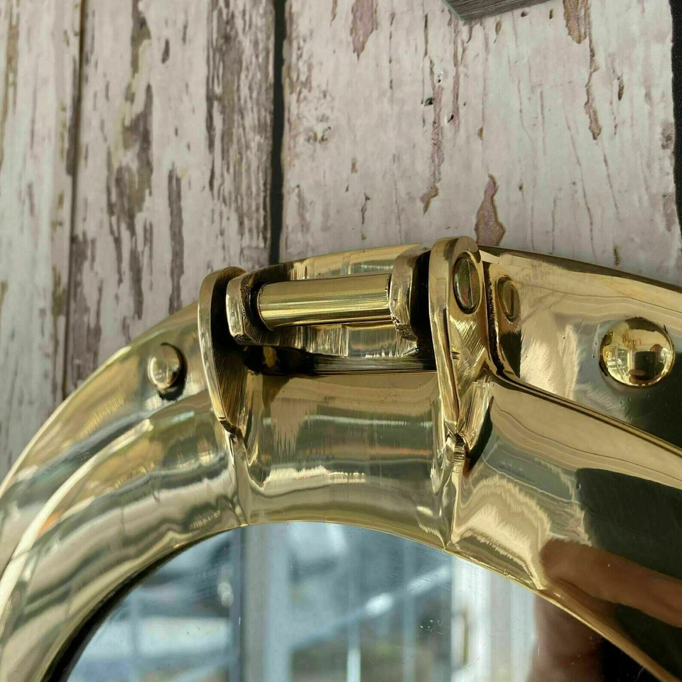 Brass Porthole Mirror - 18inch Polish Finish - Antique Nautical Ship Décor Gift - Image 4 of 4