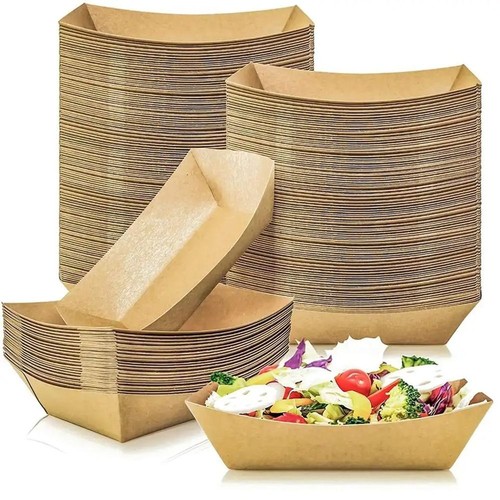 250 Pack Premium Brown Kraft Paper Food Trays Nachos Crawfish eBay