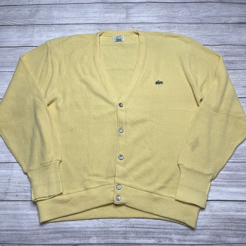 Izod Lacoste Vintage Yellow Cardigan 